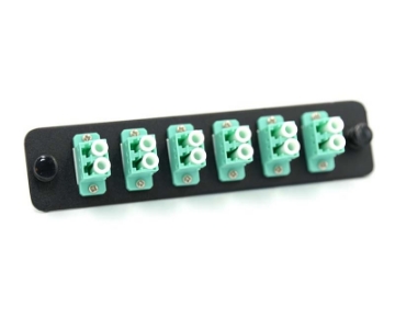 Show details for Optiwave™ 12 Fiber Adapter Plate with (x6) Duplex LC/UPC Adapters LGX Adapter Plate with 6 Duplex LC Aqua Adapters