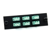 F-Type Plate with 6 Duplex LC Aqua Adapters