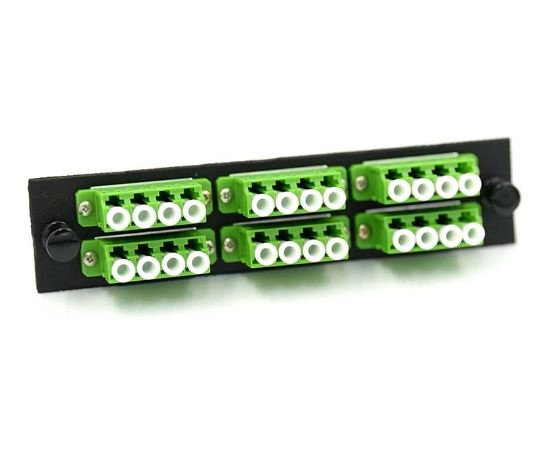 F-Type Plate with 6 Quad LC Green Adapters
