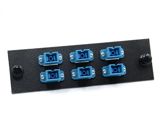 F-Type Plate with 6 Simplex SC Blue Adapters