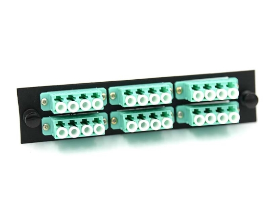 LGX Adapter Plate with 6 Quad LC Aqua Adapters