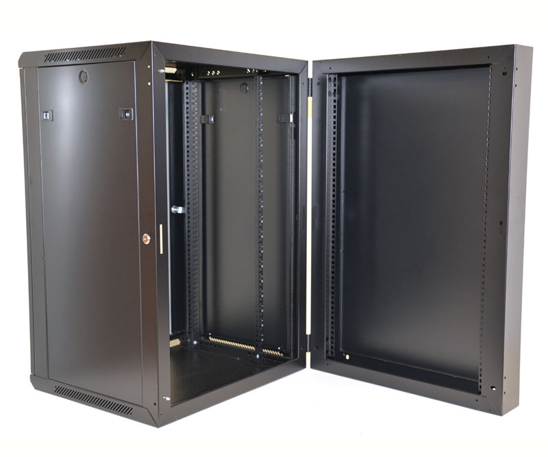 18U Wall Mount Equipment Glazed Door, Double Fibertronics, Inc.