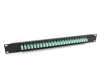 19" 1U Panel with 24 Duplex LC Aqua Adapters