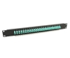 19" 1U Panel with 24 Simplex SC Aqua Adapters