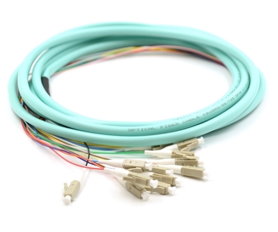 12 Fiber LC Pigtail, Multimode, OM3