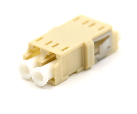 Beige LC Duplex Adapter without Flange