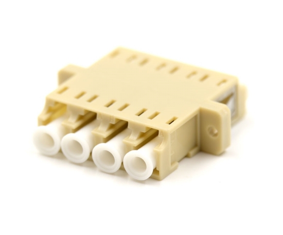 Beige LC Quad Adapter with Flange