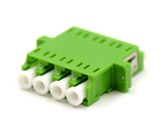 Green LC Quad Adapter with Flange