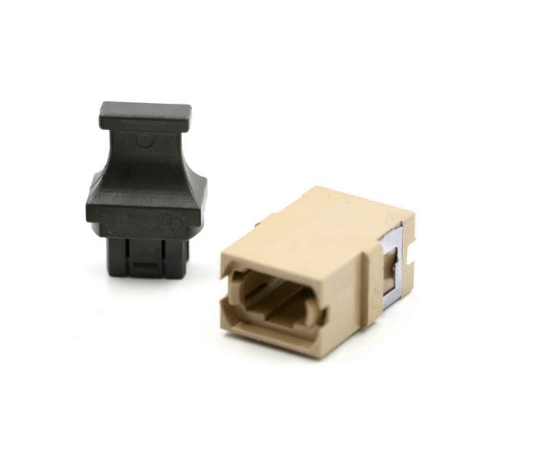 Beige MPO Adapter standard footprint and reduced flange