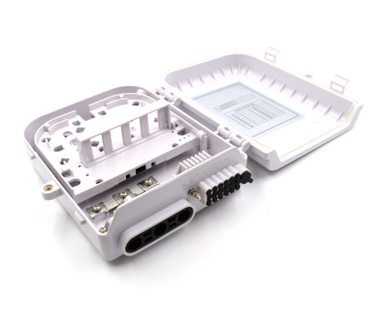 12 Fiber Wall Mount Termination Box - Splice Tray Included - 15 Ports (x3) at 12mm (x12) at 3mm