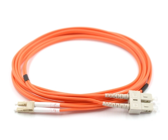 10m, LC to SC, Duplex, 62.5 Armored Fiber Optic Patch Cable