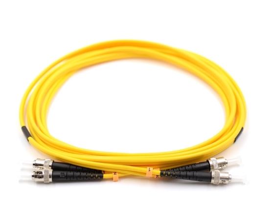 2m, ST to ST, Duplex, Singlemode Armored Fiber Optic Cable