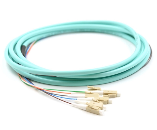 3m, 6 Fiber LC Pigtail, Multimode, OM3