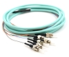 3m, 6 Fiber ST Pigtail, Multimode, OM3