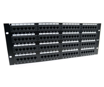 Show details for 19" 4U 96 Port CAT6 UTP Copper Patch Panel - 110 Type (568A/B Compatible) - Label Markers Included on Top 96 Port Unshielded 4U Cat6 Patch Panel