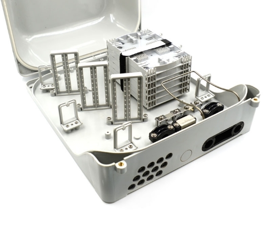 144 Fiber Wall Mount Termination Box - x6 Splice Trays - 14 Ports (x2) at 20mm (x12) at 3mm