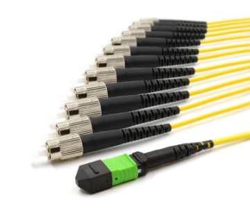 Show details for 12 Fiber MPO/APC Standard Female to (x12) FC/UPC - 9/125µm Singlemode OS2 - Micro Distribution Yellow Plenum Rated - 0.5 Meter Breakout Length using 2mm Tubing 1m, MPO Female to 12 FC UPC, 12 Fiber Singlemode OS2 9/125 Fanout Cable