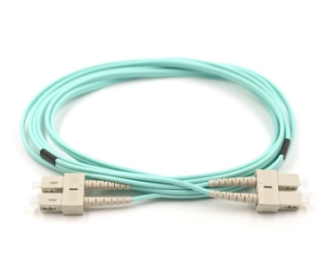 Show details for SC/UPC to SC/UPC Duplex Fiber Optic Patch Cable - 50/125µm Multimode OM3 - 3mm Aqua PVC Rated Jacket SC to SC Duplex OM3 Multimode Fiber Optic Patch Cable