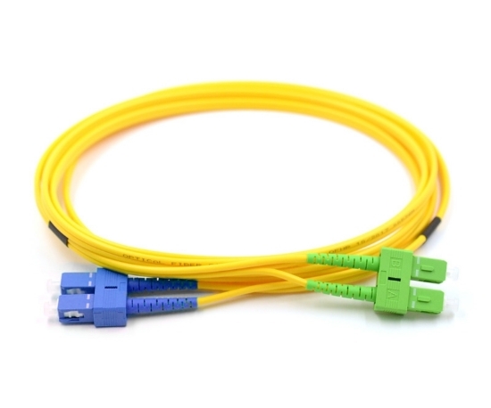 1m SC to SC/APC Duplex Singlemode Fiber Optic Patch Cable