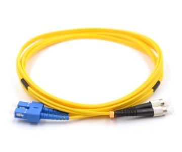 Show details for SC/UPC to FC/UPC Duplex Fiber Optic Patch Cable - 9/125µm Singlemode OS2 - 3mm Yellow PVC Rated Jacket SC to FC Duplex Singlemode Fiber Optic Patch Cable