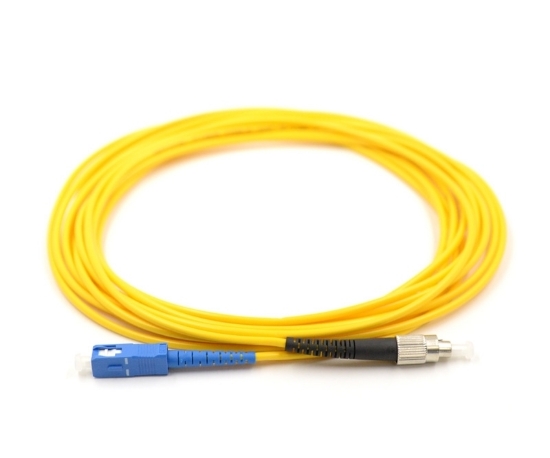 Picture of SC/UPC to FC/UPC Fiber Optic Patch Cable Simplex - 9/125µm Singlemode OS2 - 3mm Yellow PVC Rated Jacket - 5 Meters in Total Length