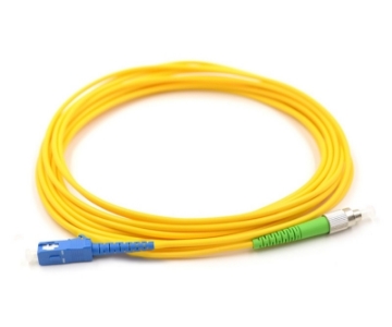 Show details for SC/UPC to FC/APC Simplex Fiber Optic Patch Cable - 9/125µm Singlemode OS2 - 3mm Yellow PVC Rated Jacket Singlemode SC/UPC to FC/APC Simplex Fiber Optic Patch Cable