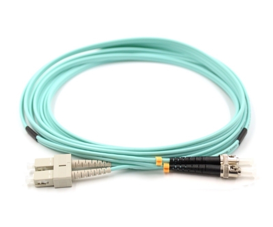 3m SC to ST Duplex OM3 Multimode Fiber Optic Patch Cable