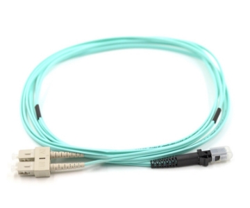 Show details for SC/UPC to MTRJ Duplex Fiber Optic Patch Cable - 50/125µm Multimode OM3 - 2mm Aqua PVC Rated Jacket SC to MTRJ Duplex OM3 Multimode Fiber Optic Patch Cable