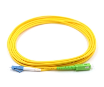 Show details for LC/UPC to SC/APC Simplex Fiber Optic Patch Cable - 9/125µm Singlemode OS2 - 3mm Yellow PVC Rated Jacket LC/UPC to SC/APC Simplex Patch Cable, Singlemode