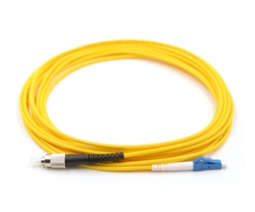 Show details for LC/UPC to FC/UPC Simplex Fiber Optic Patch Cable - 9/125µm Singlemode OS2 -3mm Yellow PVC Rated Jacket LC to FC, Simplex, Singlemode Fiber Optic Cable