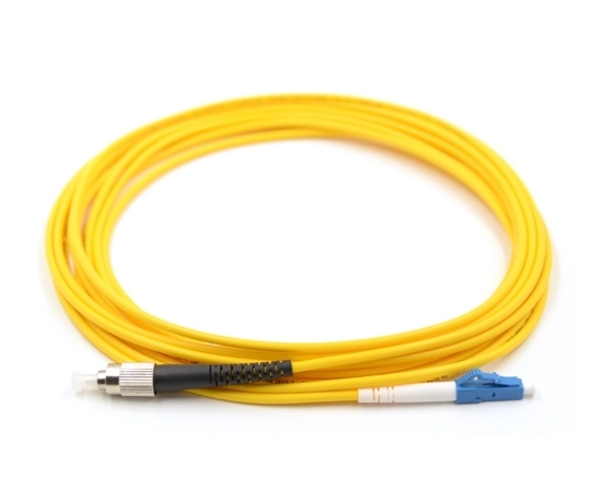 LC/UPC to FC/UPC Simplex Fiber Optic Patch Cable, Singlemode, 3 Meters