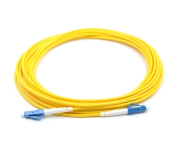 Show details for LC/UPC to LC/UPC Simplex Fiber Optic Patch Cable - 9/125µm Singlemode OS2 - 3mm Yellow PVC Rated Jacket LC/UPC to LC/UPC Simplex Fiber Optic Cable, Singlemode, 1 Meter