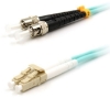 Aqua LC to ST Fiber Optic Patch Cable