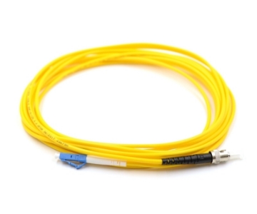 Show details for LC/UPC to ST/UPC Simplex Fiber Optic Patch Cable - 9/125µm Singlemode OS2 - 3mm Yellow PVC Rated Jacket LC/UPC to ST/UPC Simplex Fiber Optic Cable, Singlemode