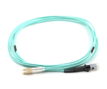 Show details for LC/UPC to MTRJ Duplex Fiber Optic Patch Cable - 50/125µm Multimode OM3 - 2mm Aqua PVC Rated Jacket LC to MTRJ Duplex OM3 Multimode Fiber Optic Patch Cable