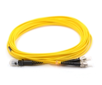 Show details for ST/UPC to MTRJ Duplex Fiber Optic Patch Cable - 9/125µm Singlemode OS2 - 2mm Yellow PVC Rated Jacket ST to MTRJ Duplex Singlemode Fiber Optic Patch Cable
