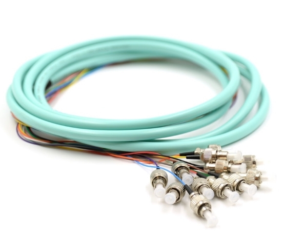 3m, 12 Fiber FC Pigtail, Multimode, OM3