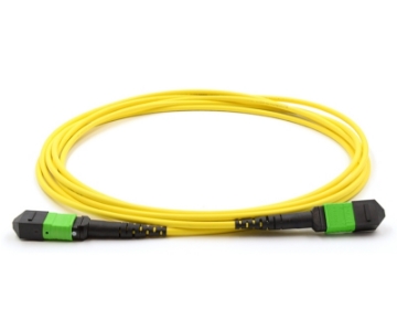 Show details for 12 Fiber MPO/APC Standard Female to Female Custom Cable Assembly - 9/125µm Singlemode OS2 - Micro Distribution Yellow Plenum Rated - Method A Polarity 12 Fiber MPO/APC Standard Female Custom Cable Assembly