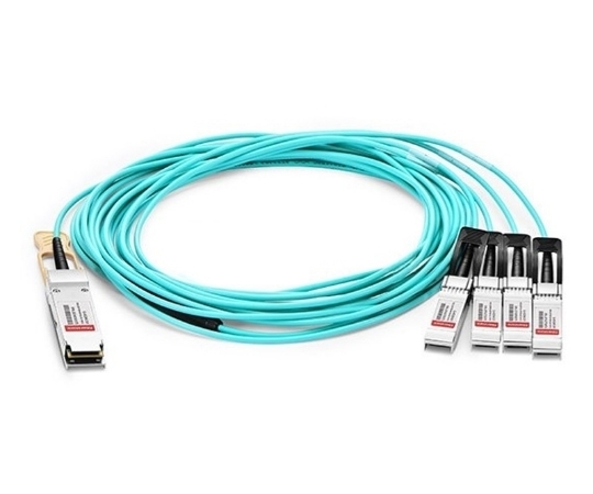 Picture of Generic QSFP-4SFP25G-AOC-15M Compatible 100G QSFP28 to 4 SFP28 Breakout Active Optical Cable AOC