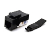 Black Cat5e Keystone Jack, Toolless Type