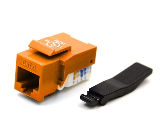 Cat6 Keystone Jack, Toolless Type, Orange