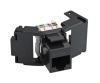 Black Cat5e Keystone Jack, Toolless Butterfly