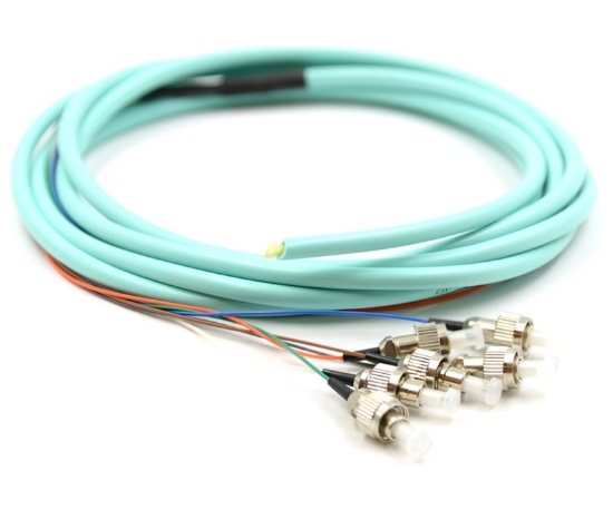 3m, 6 Fiber FC Pigtail, Multimode, OM3