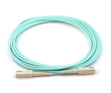 Show details for SC/UPC to SC/UPC Simplex Fiber Optic Patch Cable - 50/125µm Multimode OM3 - 3mm Aqua PVC Rated Jacket SC/UPC to SC/UPC Simplex Fiber Patch Cable, Multimode