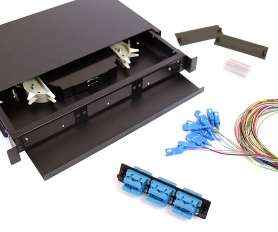 12 Fiber SC 9/125 1U Splicing Patch Panel Kit