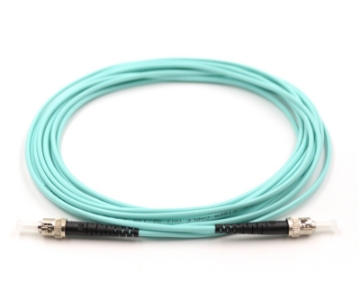 Show details for ST/UPC to ST/UPC Simplex Fiber Optic Patch Cable - 50/125µm Multimode OM3 - 3mm Aqua PVC Rated Jacket ST to ST, Simplex, Multimode 50/125 Fiber Optic Cable