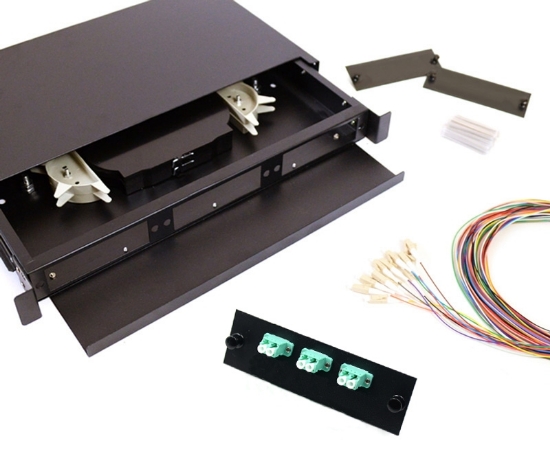 6 Fiber LC OM3 50/125 1U Splicing Patch Panel Kit