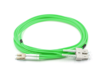 Show details for LC/UPC to SC/UPC Duplex Fiber Optic Patch Cable - 50/125µm Multimode OM5 - 2mm Lime Green PVC Rated Jacket 50/125µm Multimode OM5 Fiber Optic Patch Cable