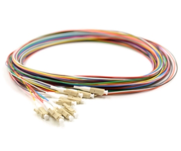 Show details for 12 Fiber LC/UPC Pigtail - 50/125µm Multimode OM5 - Multi-Colored 900µm Jacket LC/UPC 12 Fiber Optic Pigtail - 50/125µm Multimode OM5