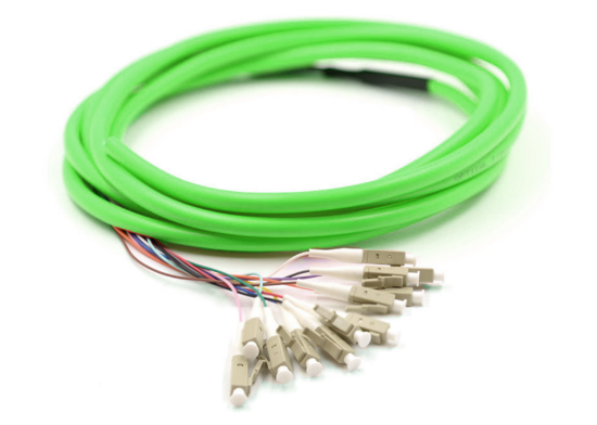 LC/UPC 12 Fiber Optic Jacketed Pigtail - 50/125µm Multimode OM5